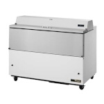 True TMC-58-SS-HC - Mobile Milk Cooler, (16) crate, stainless steel flip-up lid, white vinyl exterior